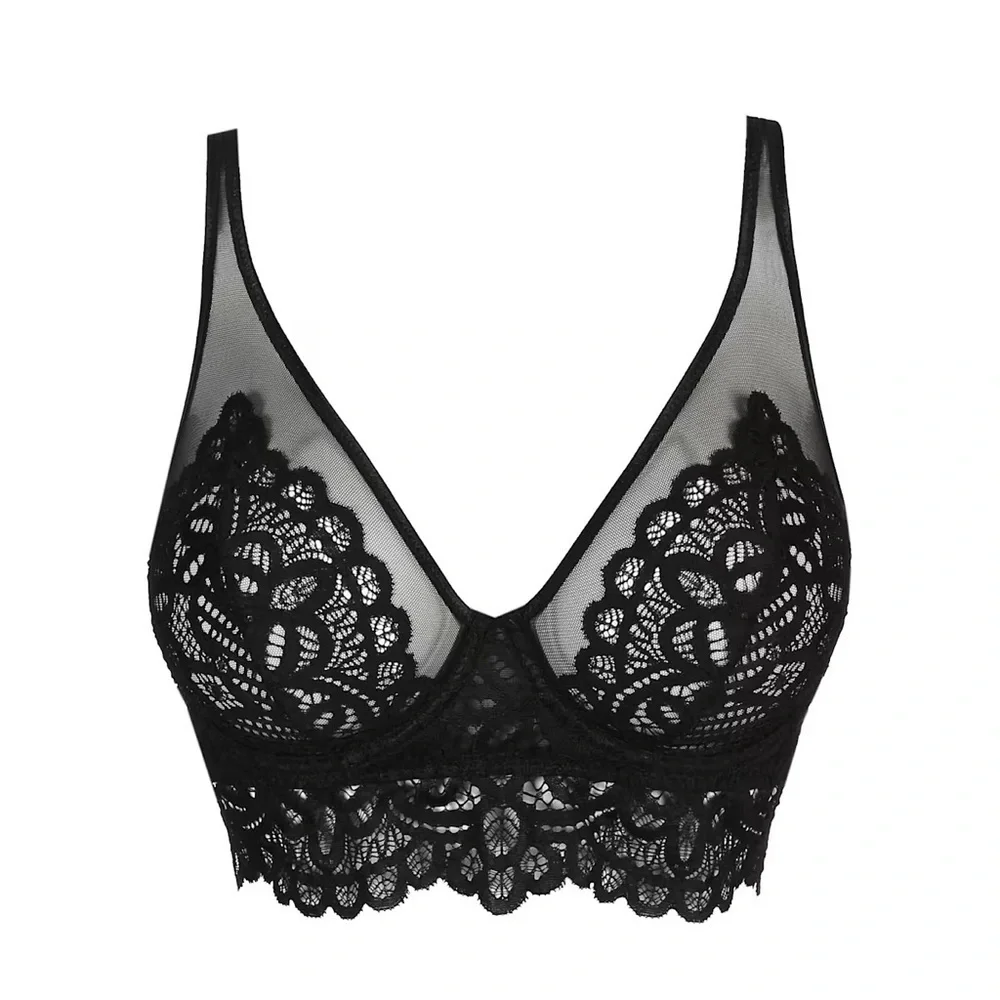 Prima Donna Twist black lace longline convertible First Night Triangle Bralette
